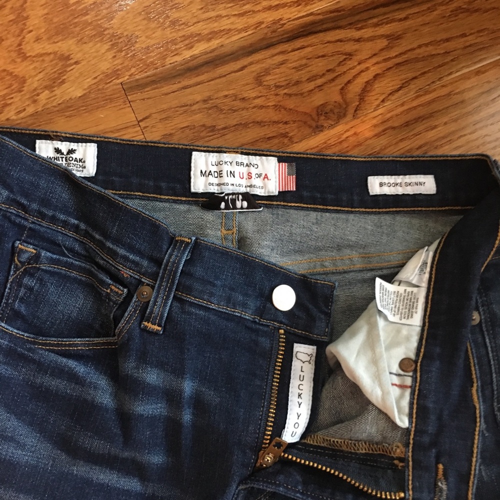 LUCKY BRAND BROOKE SKINNY JEANS WHITE OAK CONE DENIM BLUE JEANS SIZE 8